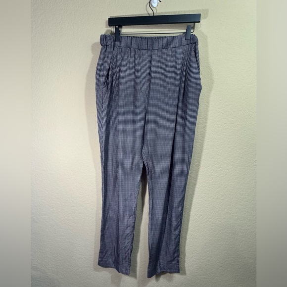 3.1 Phillip Lim Pants - 3.1 Phillip Lim Women's Navy Grid Printed Taper Leg Pull On Pants Size 10 Pocket